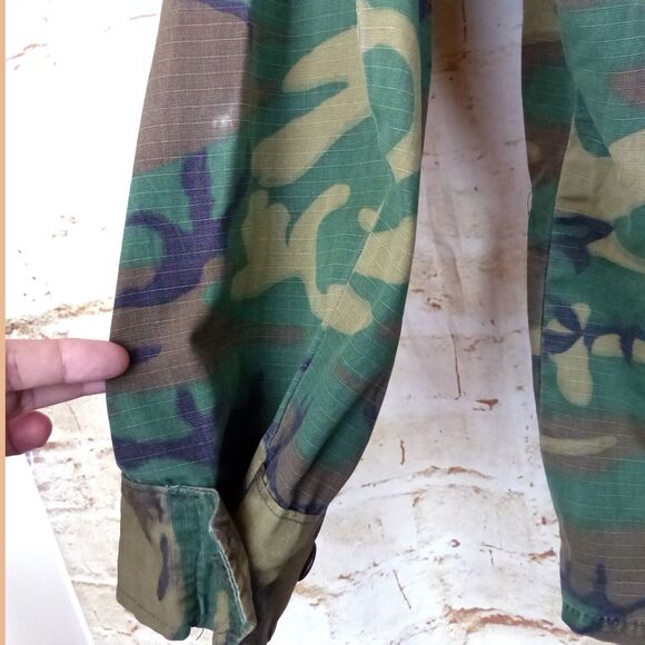 VTG Military USMC Shirt M RDF ERDL Camo 70s Jungle Coat Hot Weather Ripstop - Picture 15 of 15